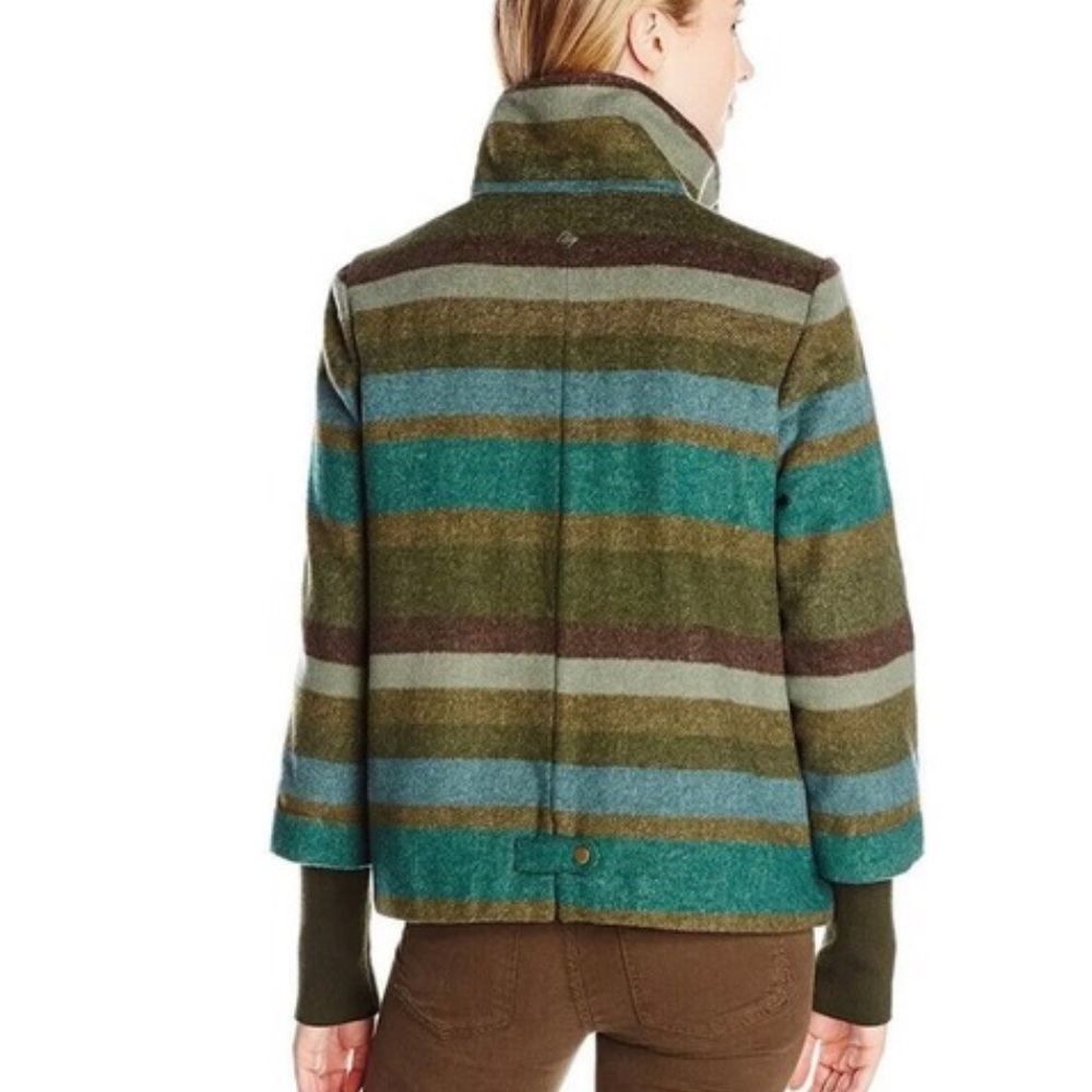 Prana LILY CARGO GREEN stripe winter jacket size M EUC